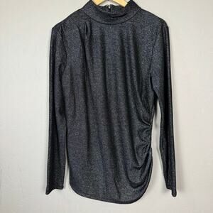 MICHAEL Michael Kors NWT Women's  Large Asymmetrical Ruched Long Sleeve Top NYE